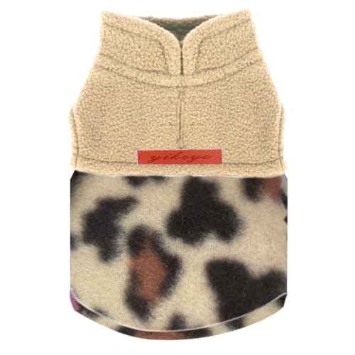 Dog Sweaters for Small Dogs Girl Boy Fleece Puppy Sweater Warm Soft Pet Holiday Clothes for Cats Dogs Chihuahua Sweatshirt Outfit (Light Leopard / X-Small (Chest 13in ))