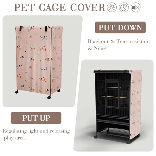 Ultra Blackout Birdcage Cover (Bird Designs / 19.0"L x 19.0"W x 40.0"H)