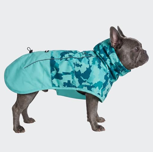Dog Raincoat Waterproof Rain Jacket w (Camo Teal / Large)