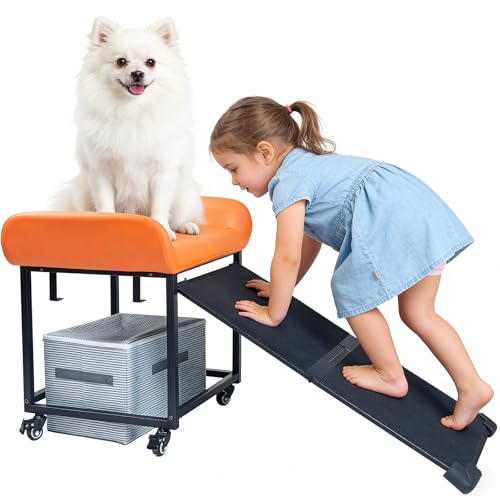 Dog and cat pet Sofa (Black-Orange leather)