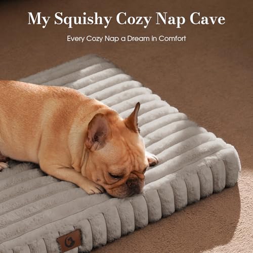 Extra Large Dog Bed Orthopedic Foam with Waterproof Lining (XX-L(47"*29"*4") / Light Grey)