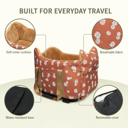 Dog Car Seat for Small Dogs 5 (Coffee Color)