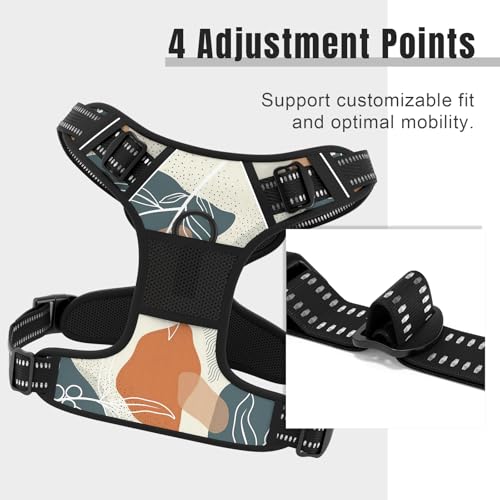 No Pull Dog Harness (Boho Abstract Leaves / X-Large)