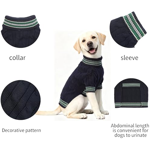 Small Medium Dog Sweater (Blue / X-Large)