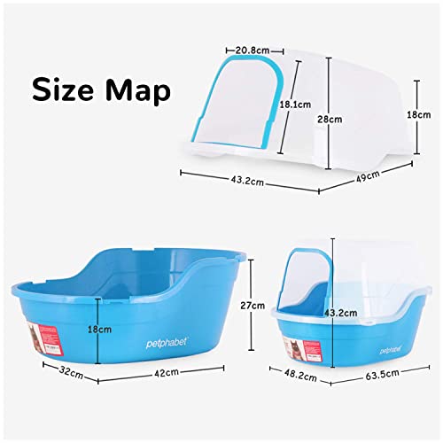 Jumbo Hooded Cat Litter Box (Blue)
