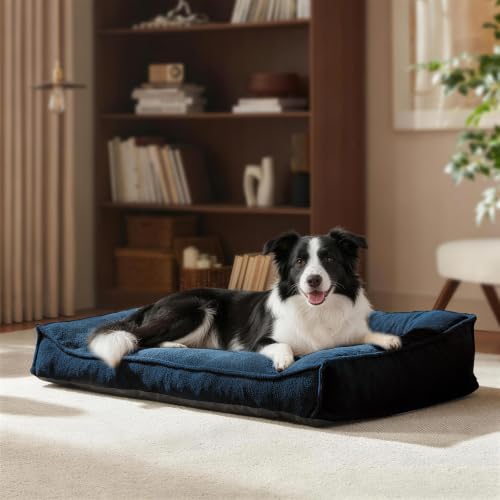 Orthopedic Dog Bed Medium Size Dog (Blue / 35"L x 25"W x 8"Th)