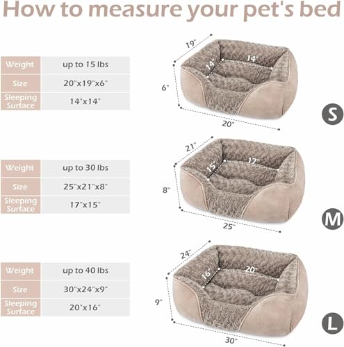 Large Rectangle Orthopedic Dog Bed for Medium Small Dogs (L(30"x 24"x 9") / Beige)