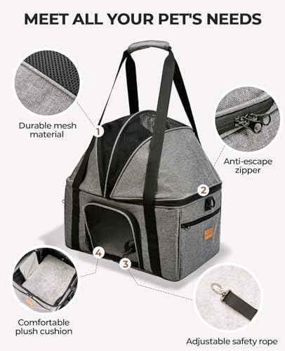 Top Expandable Cat Carrier with Semi (Grey / Medium)