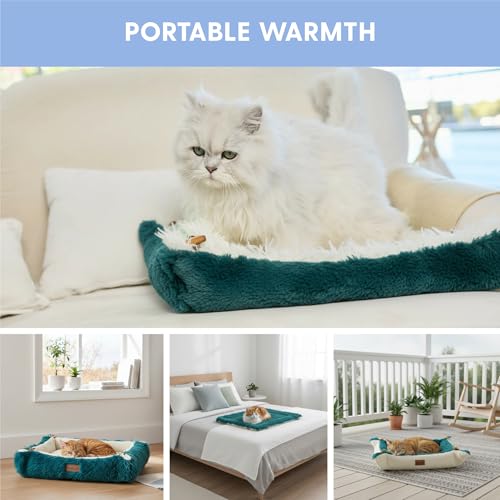 Self Warming Heated Cat Bed Mat (Dark Green)