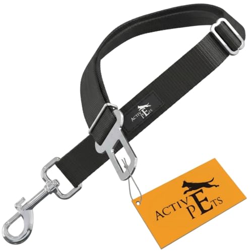 Black Car Seat Belt for Dogs (Black - 1 Pack)
