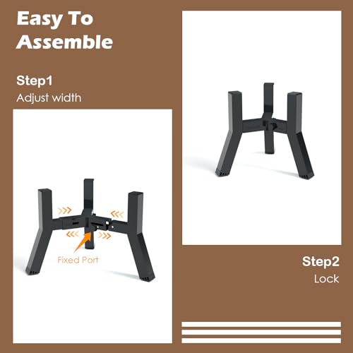 Elevated Dog Bowl Stand for Small Dogs (Height: 7.8", Width: 5.9-8.7" / Black, 7.8H-Square)