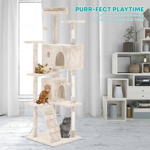 70" Cat Tree Tower (Beige)