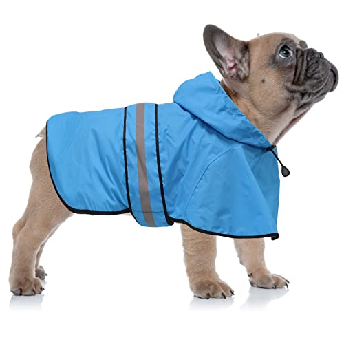 Waterproof Reflective Dog Rain Coat (Blue / Medium)