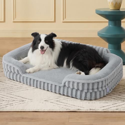Cute Cozy High Back Orthopedic L Plus Dog Bed (38.0"l X 28.0"w X 7.0"th / Grey)