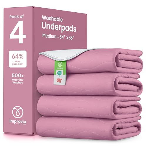Washable Underpads (Pink / 34"x36" (Pack of 4))