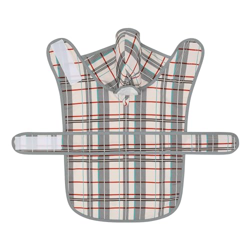 Dog Raincoat Waterproof Dog Rain Jacket with Hood (Khaki Plaid / Medium)