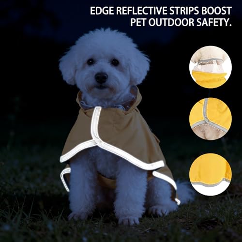Dog Raincoat Adjustable Dog Rain Jacket (XL)