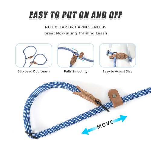 Hands Free Dog Leash (Blue White / 7FT Hands Free)