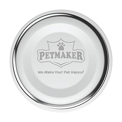 Set of 2 Stainless Steel Dog Bowls (3.5" Height)