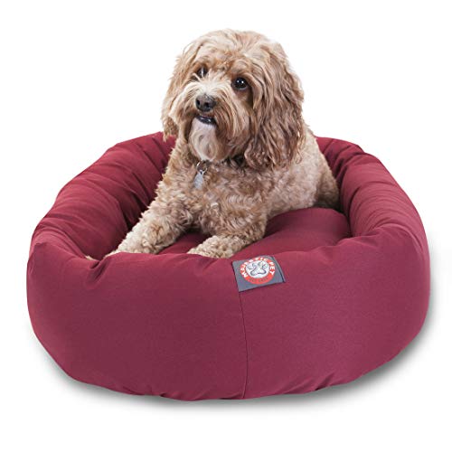 Bagel Calming Dog Bed (Burgundy)