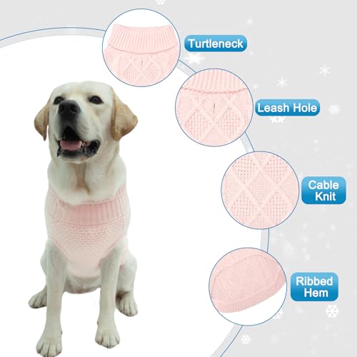 Turtleneck Dog Sweater (Large / Rosy)