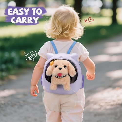 16 Pcs Robot Dog Toys for Girls (Purple and Pink)
