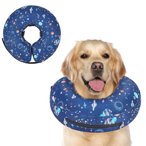 Inflatable Dog Cone Collar Alternative After Surgery (Star / XL(Neck 14"-18"))