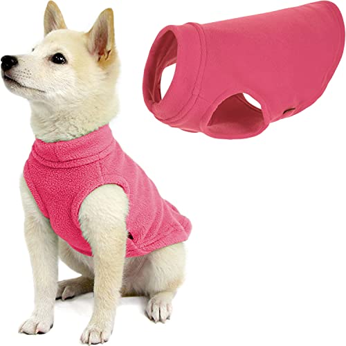 Stretch Fleece Vest Dog Sweater (Medium Length (11.5") / Pink)
