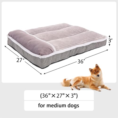 Dog Bed for Large Dogs (Gray / Large:(36"L x 27"W x 3"Th))