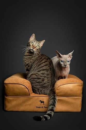 Small Dog Bed (Vegan Leather - Camel / Small)