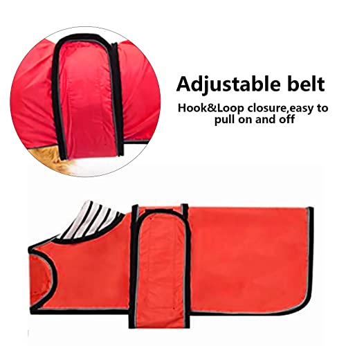 Dog Raincoat Corgi rain Coat pet Waterproof Jacket fit for Corgi Weiner Wide Body Long Back Breeds with Reflective Stripe Great Coverage red M (Medium / Red)