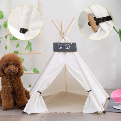 Pet Teepee Dog & Puppy Cat Tents Tipi Bed Portable Houses (L:Size fits 15kg/33lbs (pets))