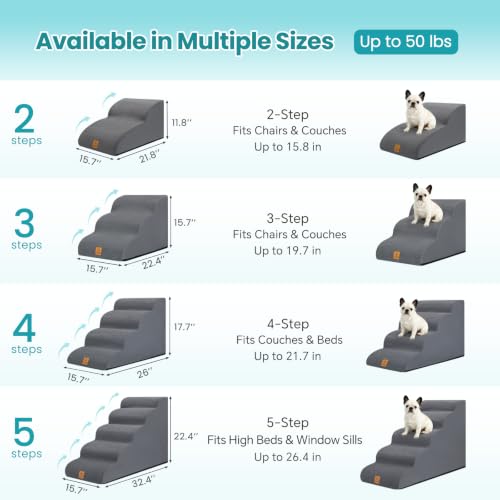 Dog Steps for High Bed (Gray / 5-Step (H22.4))