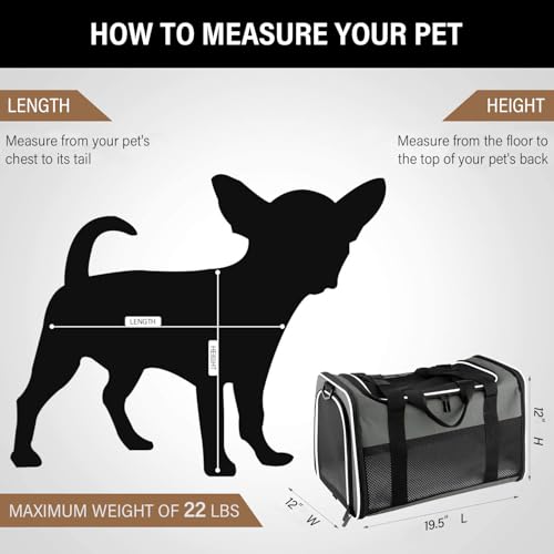 Cat Carrier Portable Foldable Dog Pet Carrier (19.7"L x 12.0"W x 12.0"H / Brown)
