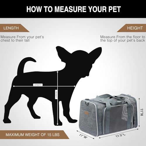 Cat Carrier Soft (19.7"L x 12.0"W x 12.0"H / Light Grey)