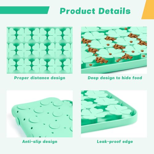 Silicone Snuffle Mat for Dogs 23.6"x 15.7" Large Slow Feeder Mat (Green:23.6"x15.7")