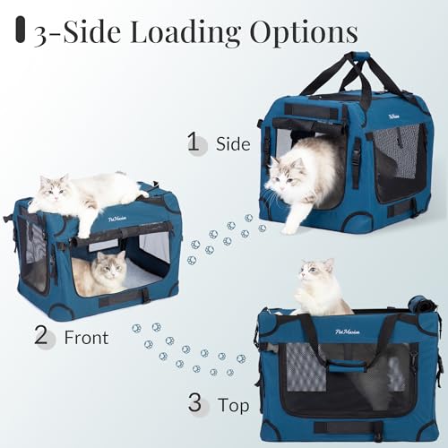Extra Large Cat Carrier for 2 Cats (24.0"L x 16.5"W x 16.5"H / Prussian Blue)
