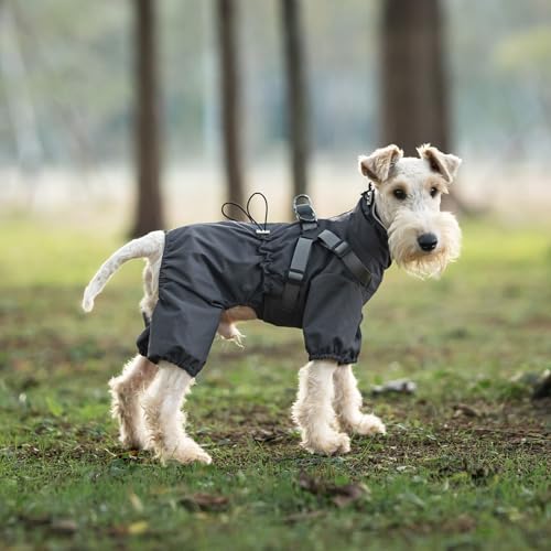 Waterproof Dog Raincoat (L Back Length 16.1" / Dark Gray)