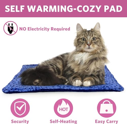 Self Warming Cat Bed (1 Pack - S - 22" * 15" / Blue)