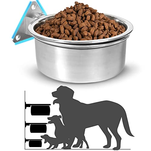 Raised Large Dog Bowls Wall Mount Pet Bowl (64 OZ, 2 Quarts)