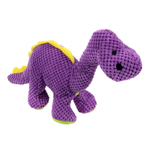 Dinos Bruto Checkers Tough Plush Toy with Chew Guard Technology (Dinos Bruto (Purple) / Large)