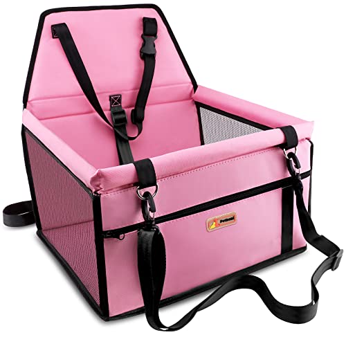 Dog Car Seat for Small Dogs and Cats up to 15 lbs (Pink)