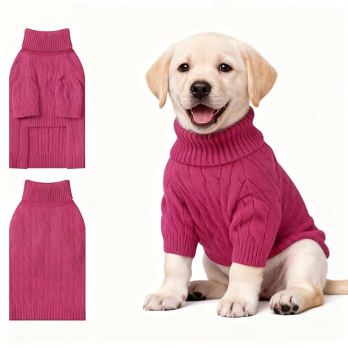 Small Dog Thermal Pullover Sweater (Hot Pink(Order One Size Up) / X-Large)
