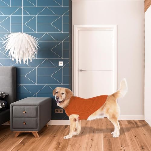 Dog Sweater for Large Dogs (Orange / Large)