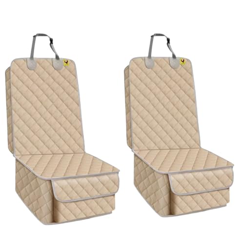 Car Seat Covers Front Seats (Warm Beige-2 Pack)