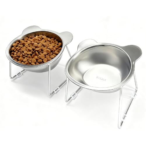 2 Pack Elevated Pet Bowls for Small Cats and Dogs 15° Tilted (2 Pack)