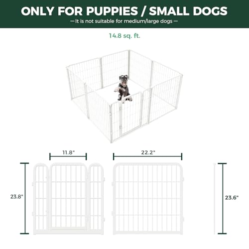 Homeplus Indoor Dog Playpen with Fence (White / 24"H)