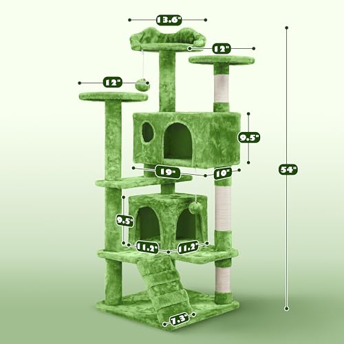 54in Cat Tree Tower (Green / 54in)