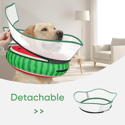Raised Inflatable Dog Cone After Surgery (Watermelon / XL（(Neck 14"-18")）)