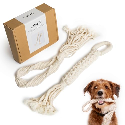 Natural Cotton Dog Rope Toy for Small & Medium Dogs (16 Inch)